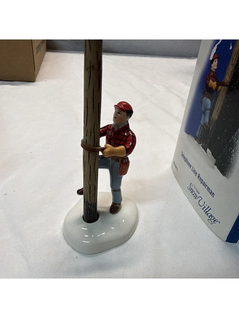 Rare - Department 56 Telephone Line Repairman 55413 2005 - Original Snow Village